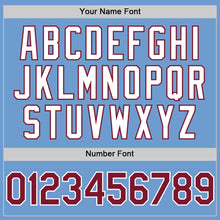 Load image into Gallery viewer, Custom Light Blue Crimson-White Bomber Full-Snap Varsity Letterman Two Tone Hoodie Jacket