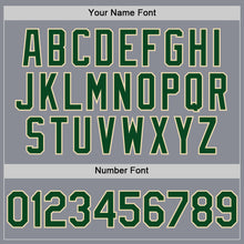 Load image into Gallery viewer, Custom Gray Green-Cream Bomber Full-Snap Varsity Letterman Hoodie Jacket