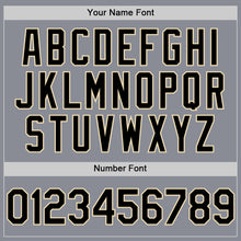 Load image into Gallery viewer, Custom Gray Black-Cream Bomber Full-Snap Varsity Letterman Hoodie Jacket