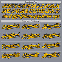 Load image into Gallery viewer, Custom Gray Gold-Black Bomber Full-Snap Varsity Letterman Hoodie Jacket