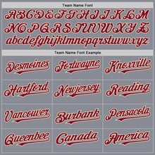 Load image into Gallery viewer, Custom Gray Maroon-Cream Bomber Full-Snap Varsity Letterman Hoodie Jacket