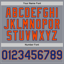 Load image into Gallery viewer, Custom Gray Royal-Orange Bomber Full-Snap Varsity Letterman Two Tone Hoodie Jacket