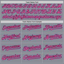 Load image into Gallery viewer, Custom Gray Pink Black-Light Blue Bomber Full-Snap Varsity Letterman Two Tone Hoodie Jacket