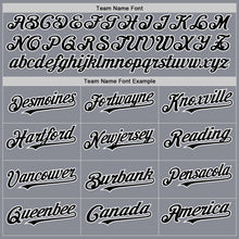 Load image into Gallery viewer, Custom Gray Black-White Bomber Full-Snap Varsity Letterman Two Tone Hoodie Jacket