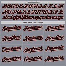 Load image into Gallery viewer, Custom Gray Black Crimson-City Cream Bomber Full-Snap Varsity Letterman Two Tone Hoodie Jacket