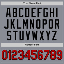 Load image into Gallery viewer, Custom Gray Red-Black Bomber Full-Snap Varsity Letterman Two Tone Hoodie Jacket