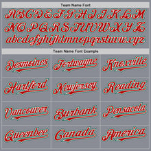 Load image into Gallery viewer, Custom Gray Red-Kelly Green Bomber Full-Snap Varsity Letterman Two Tone Hoodie Jacket