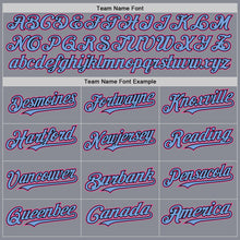 Load image into Gallery viewer, Custom Gray Light Blue Black-Pink Bomber Full-Snap Varsity Letterman Two Tone Hoodie Jacket