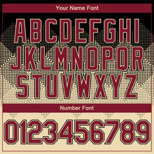 Load image into Gallery viewer, Custom Black City Cream-Crimson Gradient Square Shape 3D Pattern Design Bomber Full-Snap Varsity Letterman Hoodie Jacket