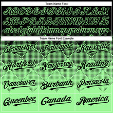 Load image into Gallery viewer, Custom Black Pea Green-White Gradient Square Shape 3D Pattern Design Bomber Full-Snap Varsity Letterman Hoodie Jacket