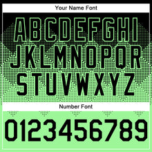 Load image into Gallery viewer, Custom Black Pea Green-White Gradient Square Shape 3D Pattern Design Bomber Full-Snap Varsity Letterman Hoodie Jacket