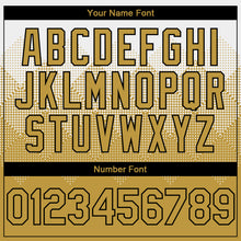 Load image into Gallery viewer, Custom White Old Gold-Black Gradient Square Shape 3D Pattern Design Bomber Full-Snap Varsity Letterman Hoodie Jacket