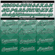 Load image into Gallery viewer, Custom White Kelly Green-Black Gradient Square Shape 3D Pattern Design Bomber Full-Snap Varsity Letterman Hoodie Jacket