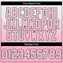 Load image into Gallery viewer, Custom White Light Pink-Black Gradient Square Shape 3D Pattern Design Bomber Full-Snap Varsity Letterman Hoodie Jacket