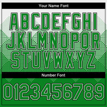 Load image into Gallery viewer, Custom White Grass Green-Black Gradient Square Shape 3D Pattern Design Bomber Full-Snap Varsity Letterman Hoodie Jacket