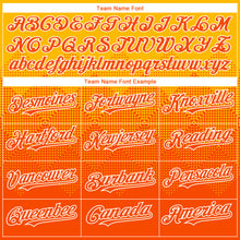 Load image into Gallery viewer, Custom Gold Orange-White Gradient Square Shape 3D Pattern Design Bomber Full-Snap Varsity Letterman Hoodie Jacket