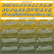 Load image into Gallery viewer, Custom Gold Olive-White Gradient Square Shape 3D Pattern Design Bomber Full-Snap Varsity Letterman Hoodie Jacket