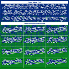 Load image into Gallery viewer, Custom Royal Grass Green-White Gradient Square Shape 3D Pattern Design Bomber Full-Snap Varsity Letterman Hoodie Jacket