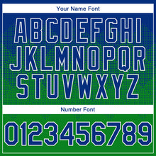 Load image into Gallery viewer, Custom Royal Grass Green-White Gradient Square Shape 3D Pattern Design Bomber Full-Snap Varsity Letterman Hoodie Jacket