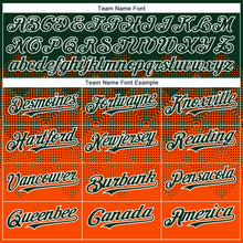 Load image into Gallery viewer, Custom Green Orange-White Gradient Square Shape 3D Pattern Design Bomber Full-Snap Varsity Letterman Hoodie Jacket