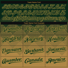 Load image into Gallery viewer, Custom Green Old Gold-Black Gradient Square Shape 3D Pattern Design Bomber Full-Snap Varsity Letterman Hoodie Jacket