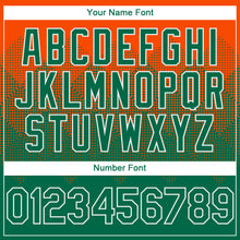 Load image into Gallery viewer, Custom Orange Kelly Green-White Gradient Square Shape 3D Pattern Design Bomber Full-Snap Varsity Letterman Hoodie Jacket