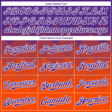 Load image into Gallery viewer, Custom Purple Orange-White Gradient Square Shape 3D Pattern Design Bomber Full-Snap Varsity Letterman Hoodie Jacket