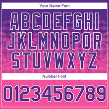 Load image into Gallery viewer, Custom Purple Pink-White Gradient Square Shape 3D Pattern Design Bomber Full-Snap Varsity Letterman Hoodie Jacket