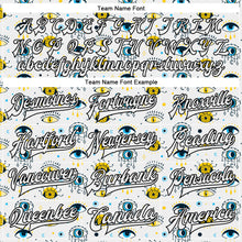Load image into Gallery viewer, Custom White Black Evil Eyes 3D Pattern Design Bomber Full-Snap Varsity Letterman Jacket