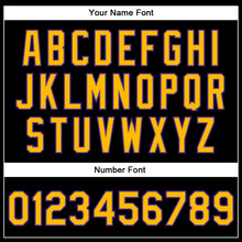 Load image into Gallery viewer, Custom Black Gold-Purple Evil Eyes 3D Pattern Design Bomber Full-Snap Varsity Letterman Jacket