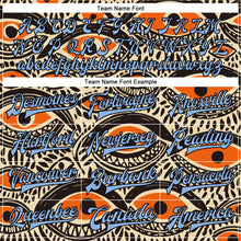 Load image into Gallery viewer, Custom Cream Light Blue-Black Evil Eyes 3D Pattern Design Bomber Full-Snap Varsity Letterman Jacket