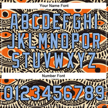 Load image into Gallery viewer, Custom Cream Light Blue-Black Evil Eyes 3D Pattern Design Bomber Full-Snap Varsity Letterman Jacket