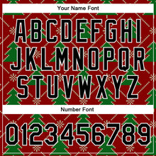 Load image into Gallery viewer, Custom Red Black-Kelly Green Christmas 3D Bomber Full-Snap Varsity Letterman Jacket