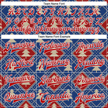 Load image into Gallery viewer, Custom Royal Red-White Christmas 3D Bomber Full-Snap Varsity Letterman Jacket