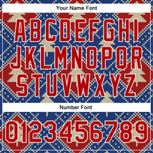 Load image into Gallery viewer, Custom Royal Red-White Christmas 3D Bomber Full-Snap Varsity Letterman Jacket