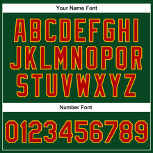 Load image into Gallery viewer, Custom Green Red-Gold Christmas 3D Bomber Full-Snap Varsity Letterman Jacket