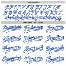 Load image into Gallery viewer, Custom White Royal-Navy Christmas 3D Bomber Full-Snap Varsity Letterman Jacket