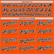 Load image into Gallery viewer, Custom Orange Black-White Bomber Full-Snap Varsity Letterman Hoodie Jacket