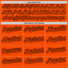 Load image into Gallery viewer, Custom Orange Black Bomber Full-Snap Varsity Letterman Hoodie Jacket