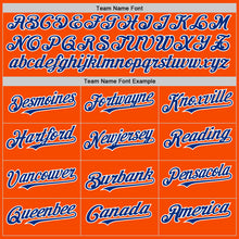Load image into Gallery viewer, Custom Orange Royal-White Bomber Full-Snap Varsity Letterman Hoodie Jacket