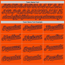 Load image into Gallery viewer, Custom Orange Navy Bomber Full-Snap Varsity Letterman Hoodie Jacket