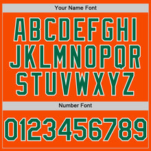 Load image into Gallery viewer, Custom Orange Kelly Green-White Bomber Full-Snap Varsity Letterman Hoodie Jacket