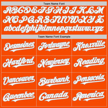 Load image into Gallery viewer, Custom Orange White-Gray Bomber Full-Snap Varsity Letterman Hoodie Jacket