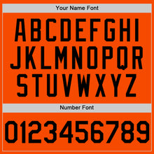 Load image into Gallery viewer, Custom Orange Black Bomber Full-Snap Varsity Letterman Hoodie Jacket