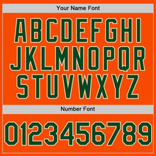 Load image into Gallery viewer, Custom Orange Green-Cream Bomber Full-Snap Varsity Letterman Two Tone Hoodie Jacket