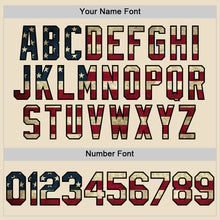 Load image into Gallery viewer, Custom Cream Vintage USA Flag-Black Bomber Full-Snap Varsity Letterman Hoodie Jacket