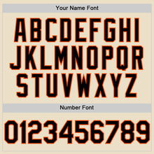 Load image into Gallery viewer, Custom Cream Black-Orange Bomber Full-Snap Varsity Letterman Hoodie Jacket