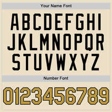 Load image into Gallery viewer, Custom Cream Old Gold-Black Bomber Full-Snap Varsity Letterman Hoodie Jacket