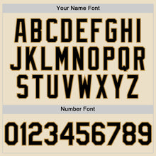 Load image into Gallery viewer, Custom Cream Black-Old Gold Bomber Full-Snap Varsity Letterman Hoodie Jacket