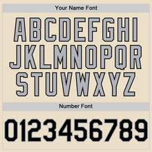 Load image into Gallery viewer, Custom Cream Black-Gray Bomber Full-Snap Varsity Letterman Hoodie Jacket